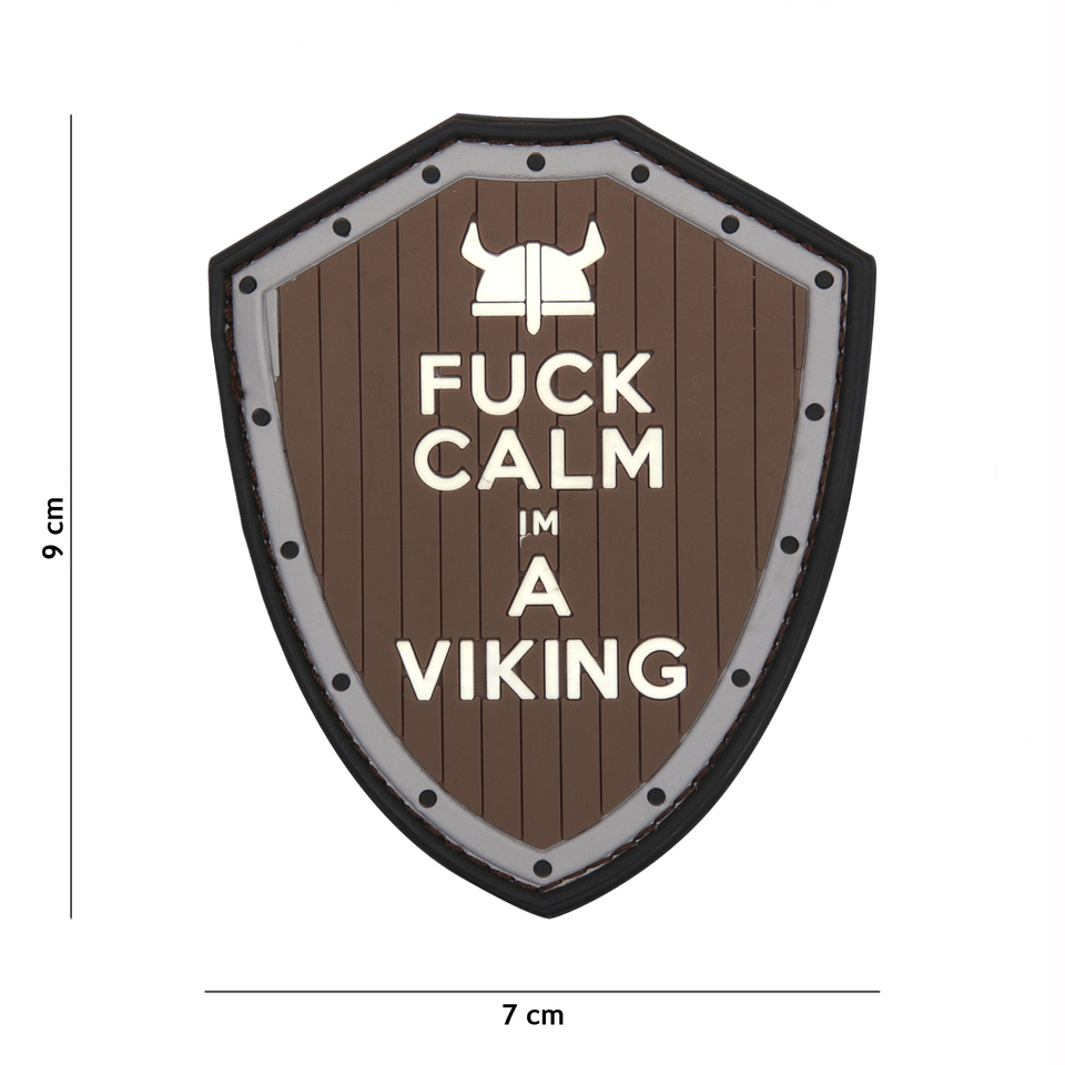 Naszywka PVC Fuck Calm Viking Szara
