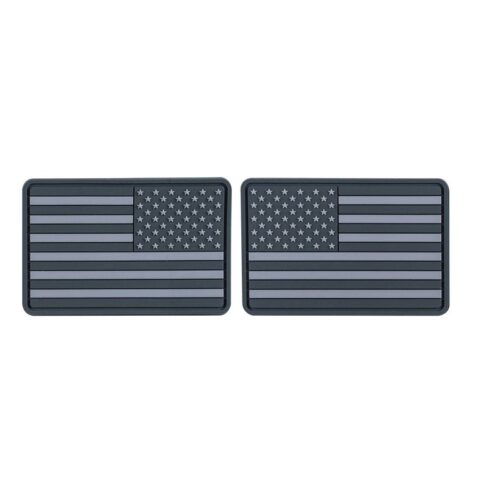 Naszywka PVC Flaga USA Mała 2 szt Helikon Szara