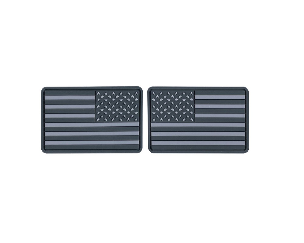 Naszywka PVC Flaga USA Mała 2 szt Helikon Szara