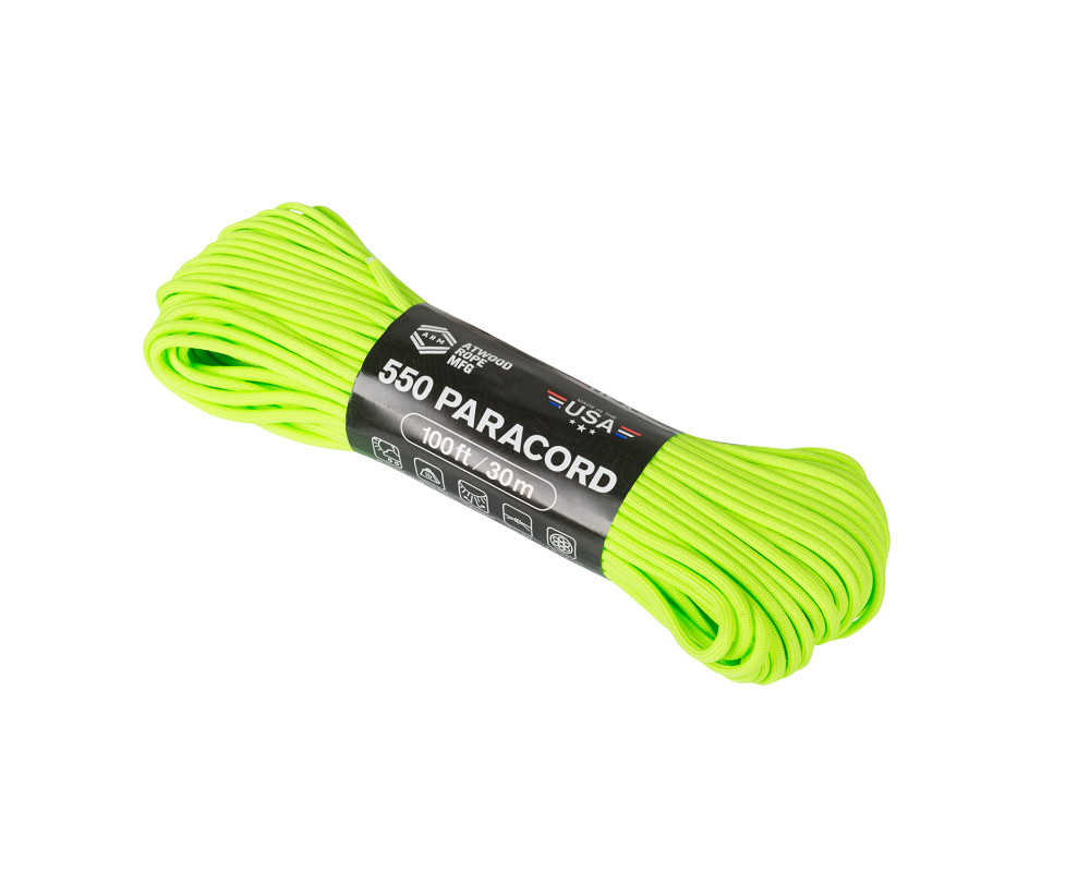 Linka Atwood 550 Paracord 4 mm (100ft) Neon Green