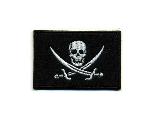 Naszywka Bandera Piratów Jack "Calico Jack" Rackham Czarna