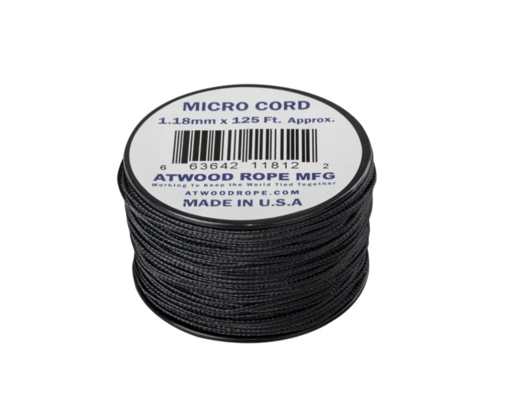 Linka Atwood Micro Cord 1.18 mm (125ft) Czarna