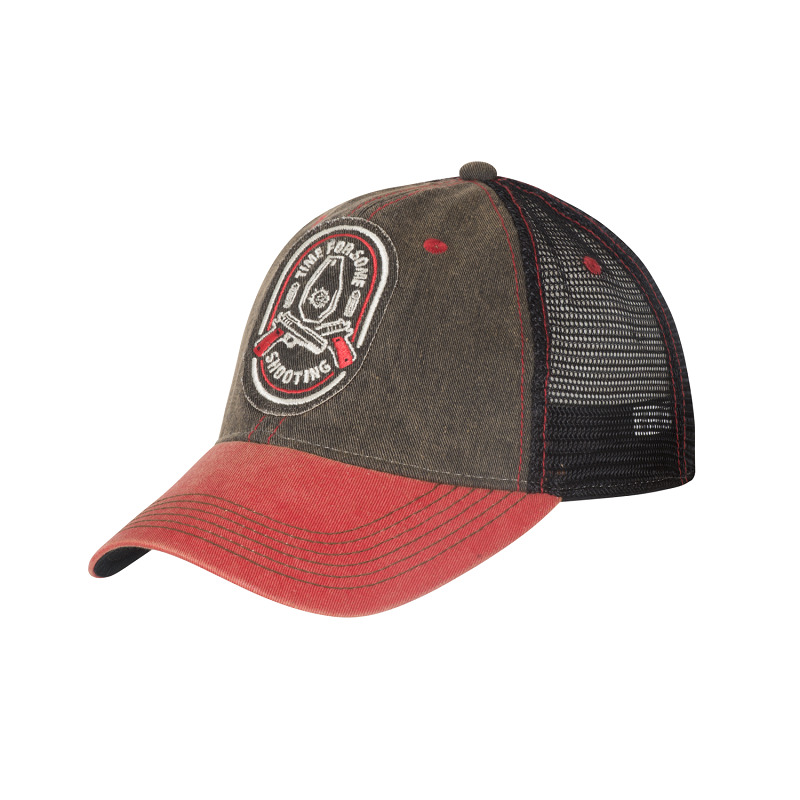 Czapka Trucker Shooting Time Dirty Washed Cotton Black / Red C