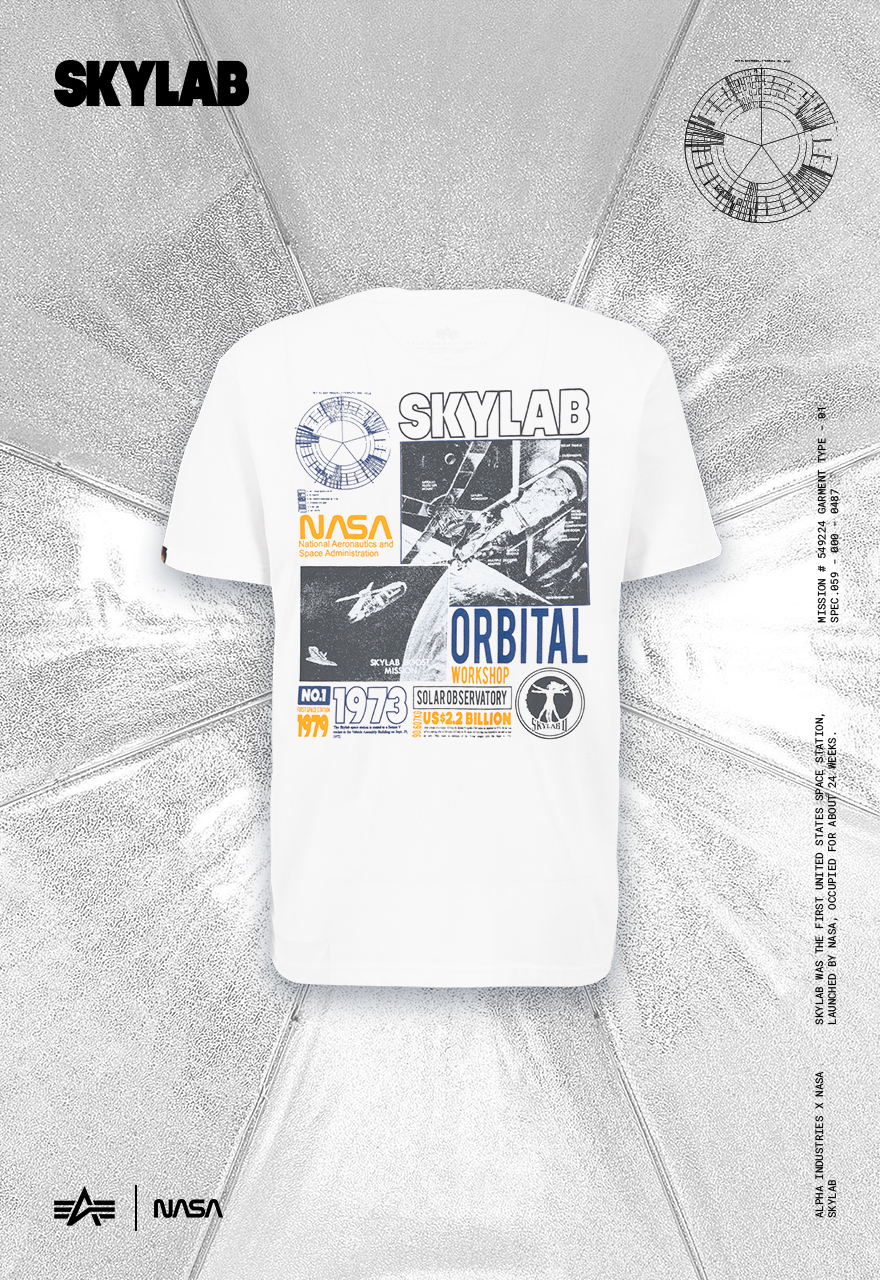 Alpha Industries Skylab NASA T-shirt Biały