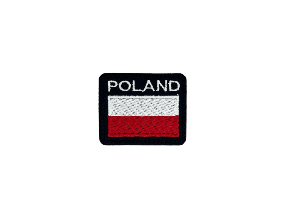 Naszywka Flaga Polski z napisem Poland